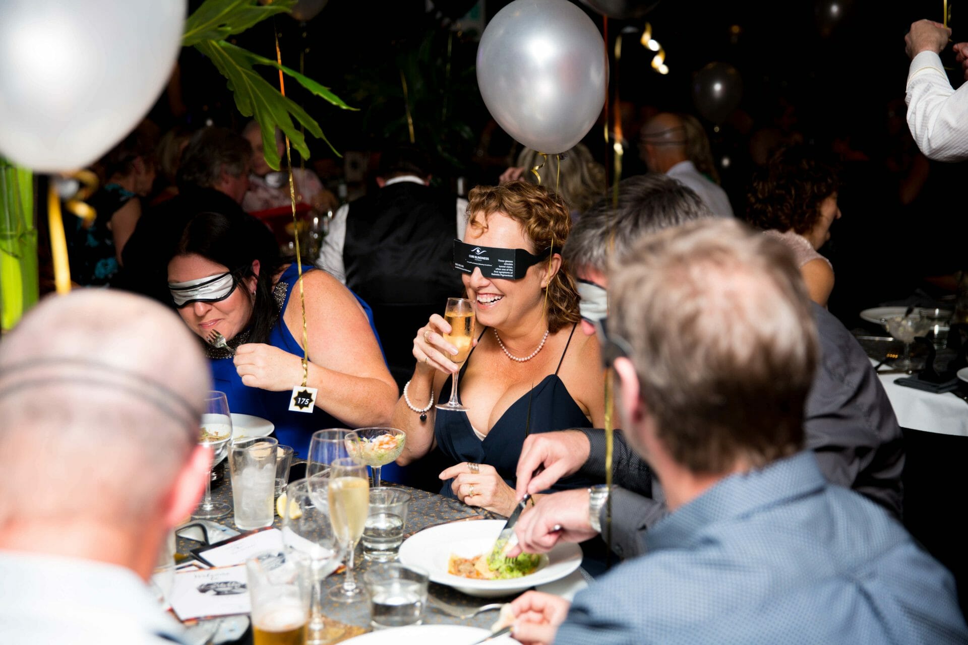 Drinking Champaign for Cure Blindness Australia charity event