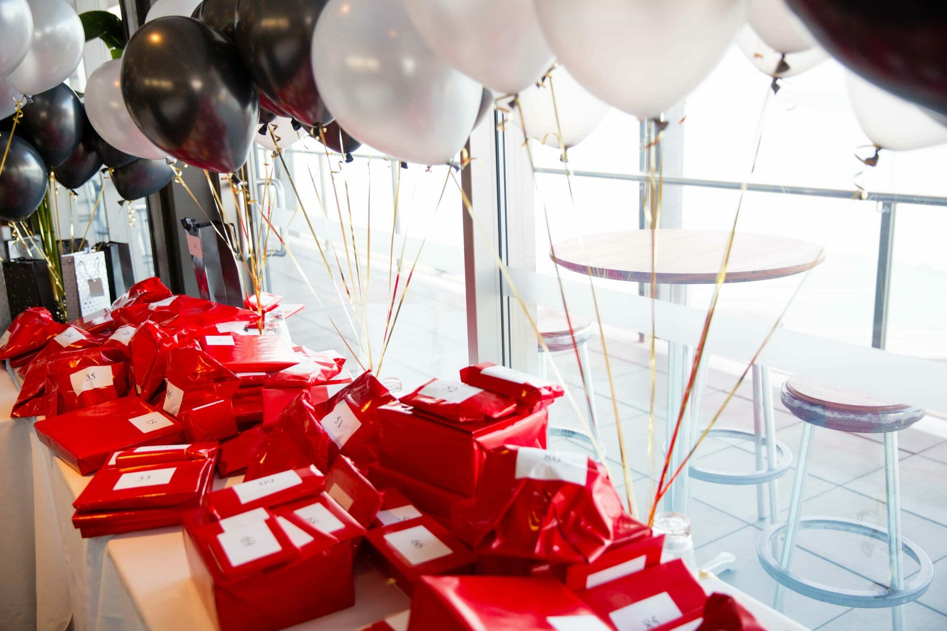 Dining int he dark event all set up at Merewether Surf House